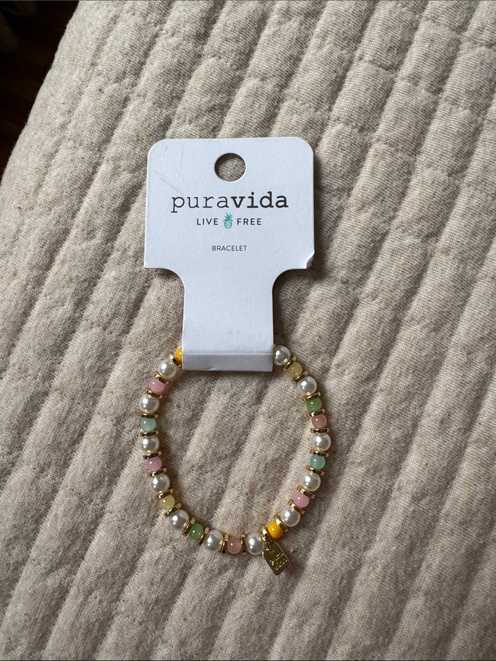 Pura Vida Pastel Beaded Bracelet with Pearl-Look Accents